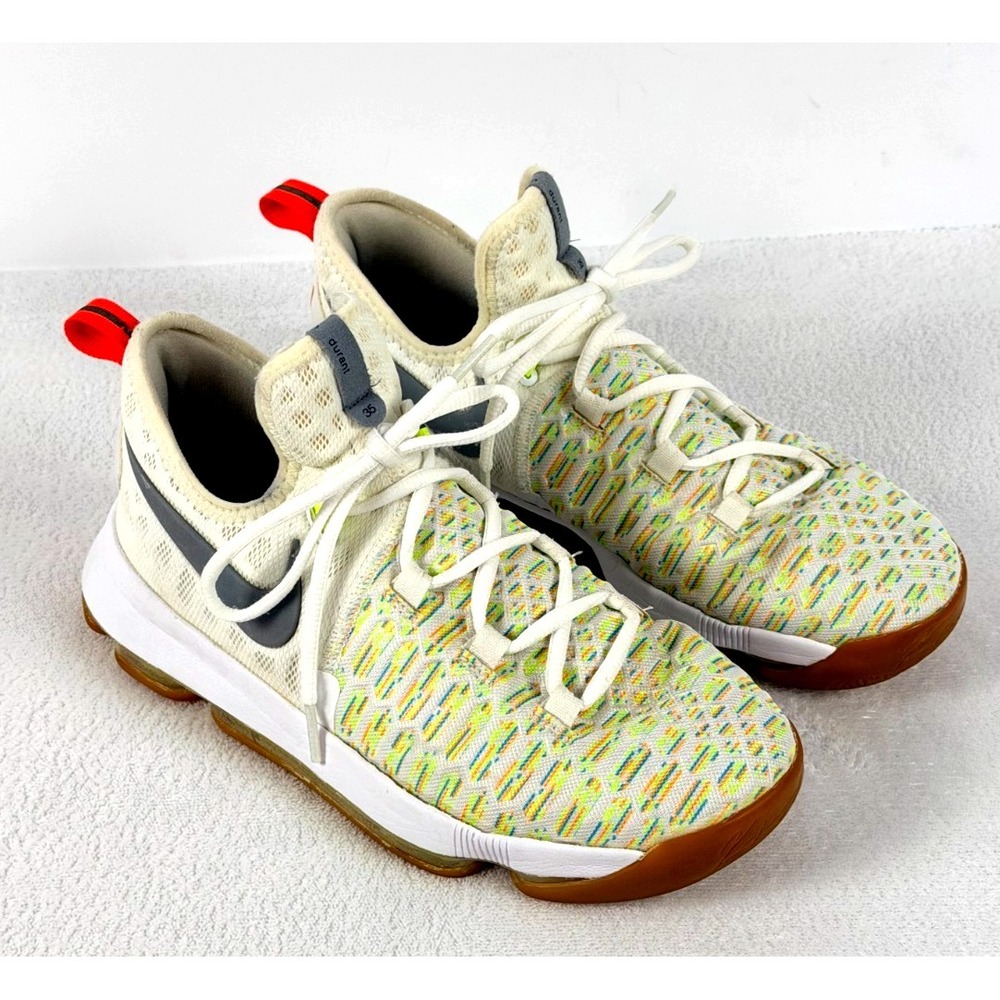 Nike KD 9 IX White Multicolor Basketball Shoes Gum Sole Men's US 6.5